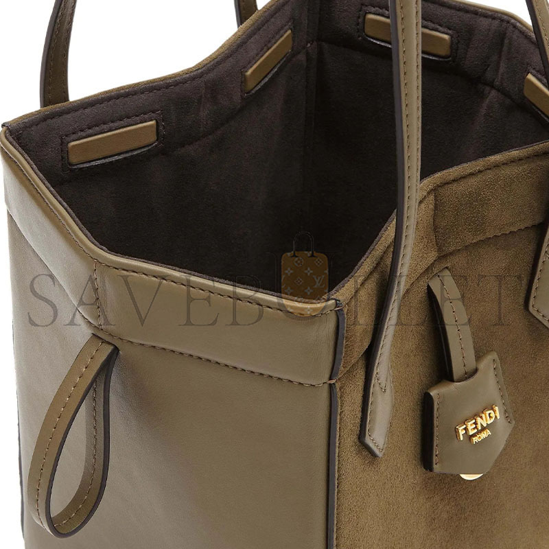 FENDI ORIGAMI MINI LEATHER GREEN 8BS083AS79F1PPT (19*15*15cm)